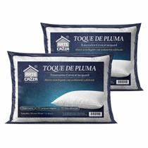 kit 2 Travesseiro Pluma de Ganso Cervical Confortável Antialérgico Jacquard