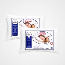 Kit 2 Travesseiro Pluma de Ganso Ultra Macio Confortavel Descanso Antiacaro 70x50cm