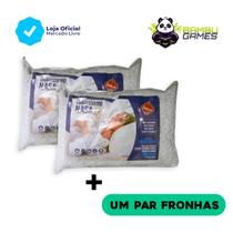 Kit 2 Travesseiro Silicone Flex Branco Alto Macio Confortável + 2 Fronha Linha Premium Microfibra - bambusoft