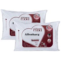 Kit 2 Travesseiro Suporte Firme Macio Alto 50x70 100% Algodão Antialérgico Lavável Antiácaros Altenburg