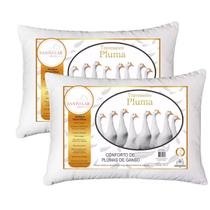 Kit 2 Travesseiro Tipo Pluma de Ganso Descanso Antiacaro 70x50cm