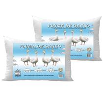 kit 2 Travesseiro Toque de Pluma de Ganso Cervical Confortável Antialérgico Jacquard