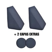 Kit 2 Travesseiro Triangular Encosto Espuma Antirefluxo Apoio Costas Anatômico Leitura + Capa Extra