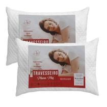 Kit 2 Travesseiros 200 Fios 50X70 Branco Enchimento Silicone Kit 2 Travesseiros 200 Fios 50X70 Branco Enchimento Silicone