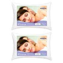 Kit 2 Travesseiros 45x65cm Ortobom Flocos