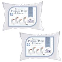 Kit 2 Travesseiros 50%pena 50% Pluma Ganso Daune 50x70