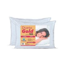 Kit 2 Travesseiros 50x70cm Bellotok Dueto Gold Branco