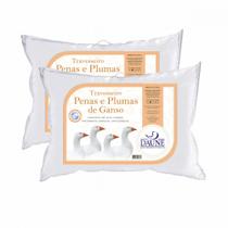 Kit 2 Travesseiros 80 Penas De Ganso 20 Plumas De Ganso Daune