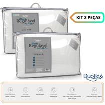 Kit 2 Travesseiros Altura Regulável Nasa Premium Duoflex - (3 camadas internas individuais e removíveis 100% Visco Elástico