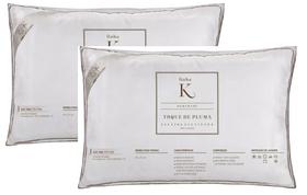 Kit 2 Travesseiros Casa K Toque de Pluma 233 Fios Kacyumara