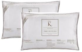 Kit 2 Travesseiros Casa K Toque de Pluma 233 Fios Kacyumara