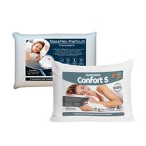 Kit 2 Travesseiros Casal Faiber Flex Nasa e Confort 5