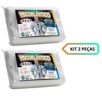 Kit 2 Travesseiros Cervical Anatômico Nasa Viscoelástico Marcbrayn (14 -12) Antiácaro - Antifungos - Antialérgico - Não deforma