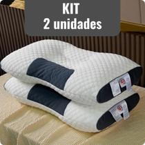 Kit 2 Travesseiros Cervical Ortopédico Ergonômico Confortavel Alivia Dores Coluna Postura Macio Premium Kit 2 Travesseiros Cervical Ortopédico Ergonômico Confortavel Alivia Dores Coluna Postura Macio Premium