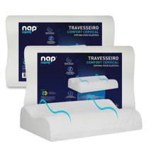 Kit 2 Travesseiros Comfort Cervical Espuma Viscoletastica Nasa Ortopédico Nap TRCC