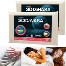 KIT 2 Travesseiros Da Nasa 3D Conforto Antiacaro Antibacteriano Macio Barato Original - DUOFLEX
