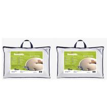 Kit 2 Travesseiros Dunlopillo Basic Bambu - Lavável - Oferece Sensação de Frescor - Antiácaros