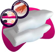Kit 2 Travesseiros Ergonômico - I wanna sleep - Cervical Original, suporte ideal para a coluna. Contra dores no pescoço e coluna, insônia e ronco