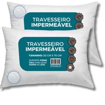 Kit 2 Travesseiros Impermeável 50x70 Suporte Extra Firme Fibra Siliconada percal 100% Algodão Kit 2 Travesseiros Impermeável 50x70 Suporte Extra Firme Fibra Siliconada percal 100% Algodão