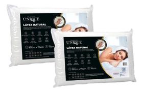 Kit 2 Travesseiros Látex Natural Capa Percal 200 Fios Unique
