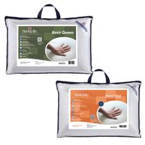 Kit 2 Travesseiros Linha Basic - Um Flat e Um Queen Kit 2 Travesseiros Linha Basic - Um Flat e Um Queen