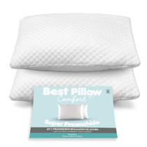 Kit 2 Travesseiros Matelados com Regulagem de Altura 70x50 cm Conforto Ajustável Dormir Bem Macio Antialérgico