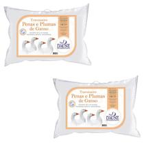 Kit 2 Travesseiros Médios 14cm - Penas com Plumas Kit 2 Travesseiros Médios 14cm - Penas com Plumas