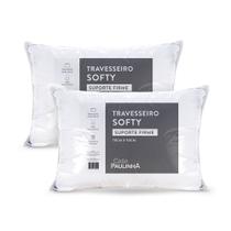 Kit 2 Travesseiros Micropercal Softy Suporte Firme Enchimento Silicone - Linda Casa