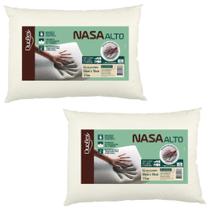 Kit 2 Travesseiros NASA Alto Duoflex Antiácaro Com Espuma Viscoelástica NS1119