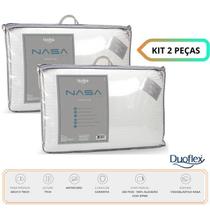 Kit 2 Travesseiros Nasa Alto Premium Duoflex - Alta Qualidade - Confortável - Capa 100% Algodão c/ Zíper Percal 230 Fios