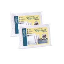 Kit 2 Travesseiros Nasa Altura Regulável Duoflex - Altura Mínima 10cm e Máxima 20cm - Espuma Viscoelástica Nasa - Antiácaro Kit 2 Travesseiros Nasa Altura Regulável Duoflex - Altura Mínima 10cm e Máxima 20cm - Espuma Viscoelástica Nasa - Antiácaro