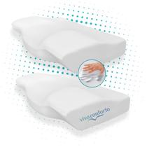Kit 2 Travesseiros Nasa Cervical Ergonômico Visco D40 Premium Viva Conforto