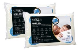 Kit 2 Travesseiros Nasa Gel Super Alto Luxo Unique