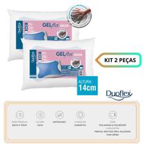Kit 2 Travesseiros Nasa Gelflex Baixo Duoflex - Macio - Confortável - Geladinho - Total Proteção antiácaros, Antifungos e bactérias.