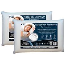 Kit 2 Travesseiros Nasa Premium Faiber Flex Viscoelástico