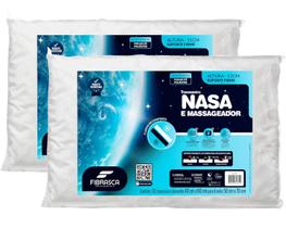 Kit 2 Travesseiros Nasa Up 3 Fibrasca 70x50cm Branco Hipoalergênico Antiácaro Kit 2 Travesseiros Nasa Up 3 Fibrasca 70x50cm Branco Hipoalergênico Antiácaro