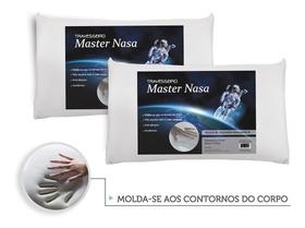 KIt 2 Travesseiros Nasa Visco Elastico Antialérgico Firme Anatômico Se Molda a Cabeça