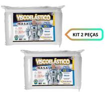 Kit 2 Travesseiros Nasa Viscoelástico Marcbrayn Alto 15cm -Antiácaro - Antifungos - Antialérgico - Não deforma - Não absorve calor.