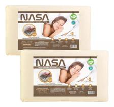 Kit 2 Travesseiros NASA Viscoelástico Médio 60x40 cm Kit 2 Travesseiros NASA Viscoelástico Médio 60x40 cm