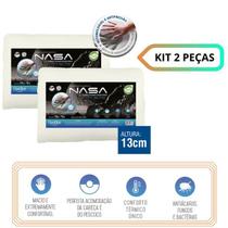 Kit 2 Travesseiros Nasa X Duoflex - Espuma Viscoelástica - Antiácaros, Fungos e Bactérias - Previne Dores na Cabeça, Pescoço e Costas