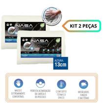Kit 2 Travesseiros Nasa X Duoflex - Visco Elástico - Antifúngico - Antibacteriano