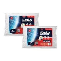 Kit 2 Travesseiros Nasão e Massageador 14cm Fibrasca