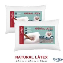 Kit 2 Travesseiros Natural Látex 45x65cm Laváveis C/ Capa Removível - Duoflex