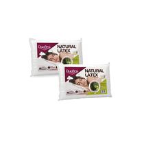 Kit 2 Travesseiros Natural Látex Flocos 50x70 Com Suporte