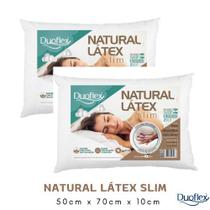 Kit 2 Travesseiros Natural Látex Slim 50x70 - Lavável - LN3100 - Duoflex