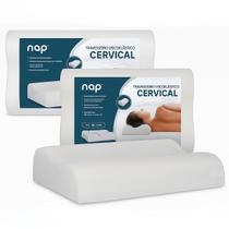 Kit 2 Travesseiros Ortopédicos Viscoelástico D40 Ergonômico Antialérgico com Capa Lavável