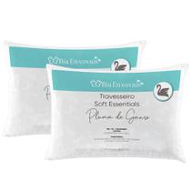 Kit 2 Travesseiros Percal 180 Fios Pluma de Ganso Soft Essentials Kit 2 Travesseiros Percal 180 Fios Pluma de Ganso Soft Essentials