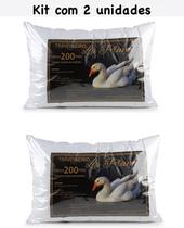 Kit 2 Travesseiros Pluma De Ganso 100% Toque Macio Sono Bom Kit 2 Travesseiros Pluma De Ganso 100% Toque Macio Sono Bom