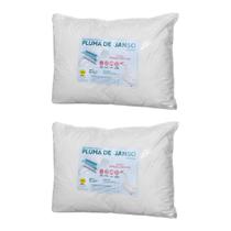 Kit 2 Travesseiros Pluma de Ganso 40x130 Antialergico - Celiflex