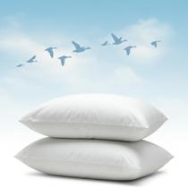 Kit 2 Travesseiros Plumas De Ganso Macio 50X70Cm 400 Fios